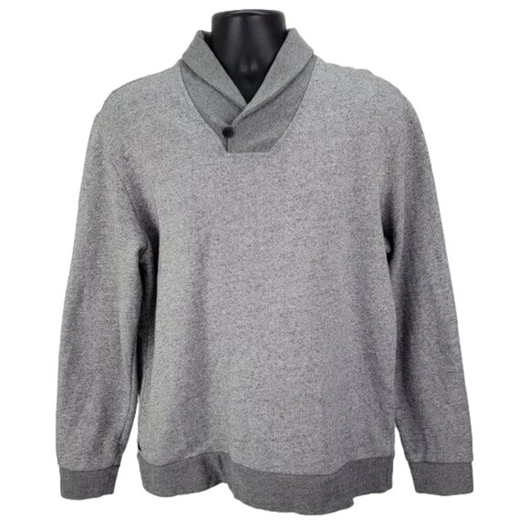 UNTUCKit Men’s Sweater XL Heather Gray Cowl Neck Pullover Casual Cotton Comfort - Picture 2 of 7